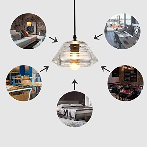 Lámpara colgante retro E27 de cristal para iluminar barras y cocinas 4