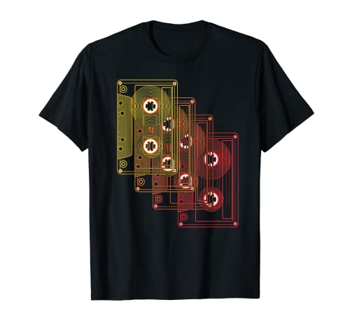 Minimalist cassette tape vintage eighties line pop art t-shirt