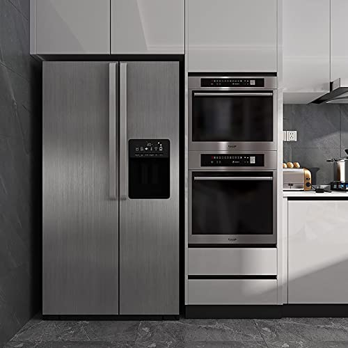 Yancorp 16" X 120" Silver Contact Paper Stainless Steel Contact Paper Peel And Stick On Removable Countertop Self-Adhesive Kitchen Fridge Liner Covers (15.7"X120") #TOP2