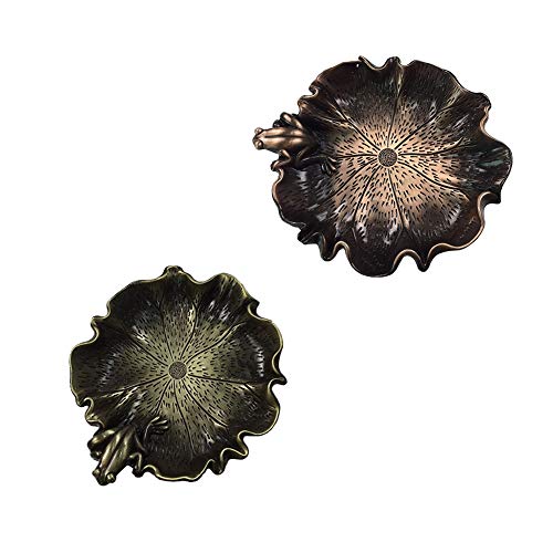 Heaven2017 Pires de chá de liga de lótus retrô bronze verde