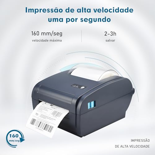 Impressora Termica Portatil para Recibos e Documentos, Não Fiscal, Impressão de Códigos de Barras e