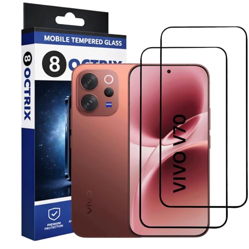 Image of Tempered Glass Screen Protector Compatible for Vivo V70 with Edge to Edge Coverage - Case Friendly, Anti-Scratch & Bubble-Free Installation Kit (Pack Of 2)