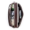 Mens Leather Clutch Organizer Wrist Bag Wallet with Credit Card Protector Slots, D-coffee, With Card Slots #4