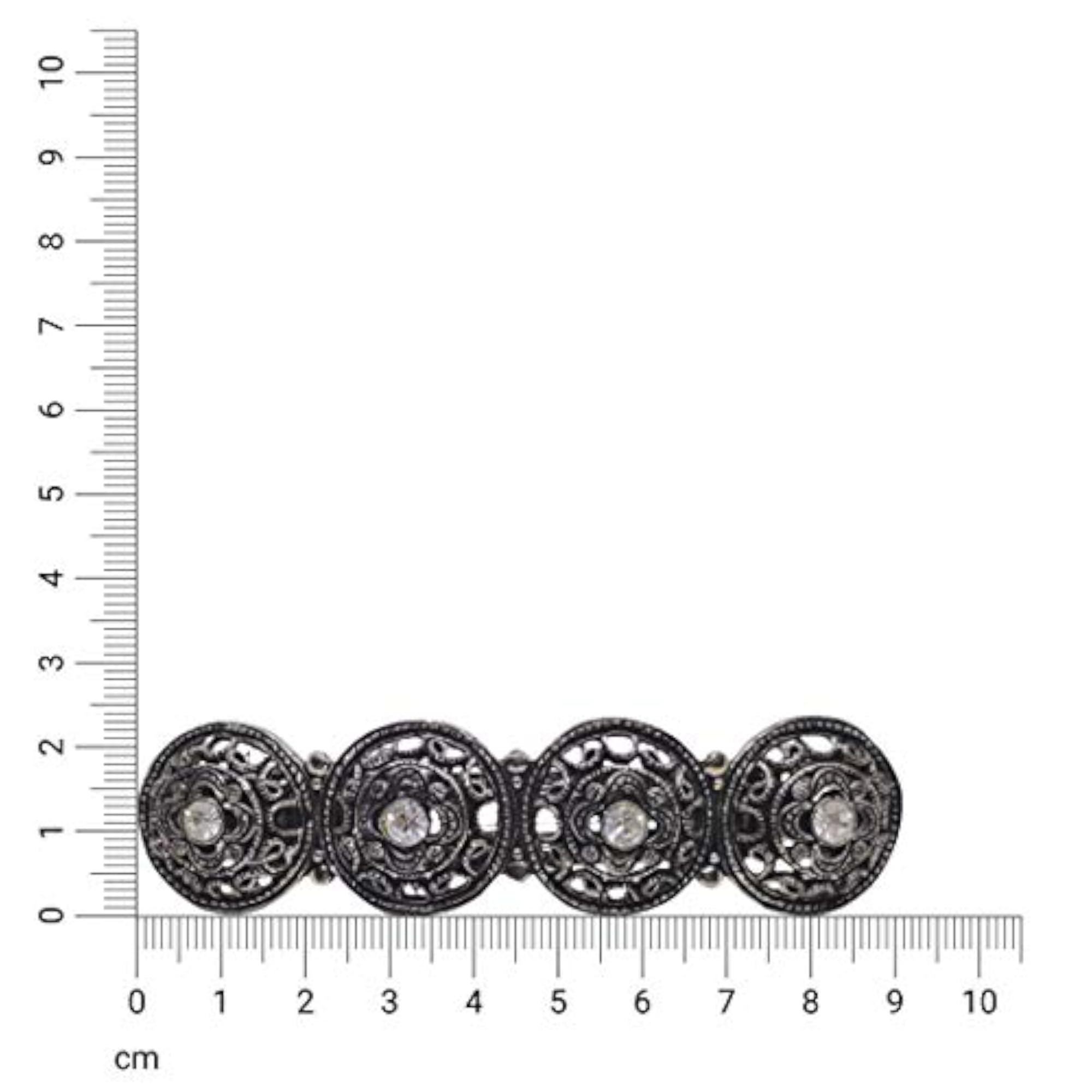 Antic Metal Four Dome Hair Clip, Elegant Design