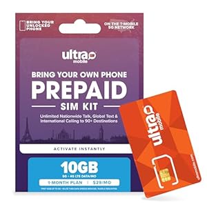 $29/mo. Ultra Mobile Prepaid Phone Plan with Unlimited Talk, Text and 10GB of 5G • 4G LTE Data (SIM Card Kit)