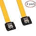 LINESO 2Pack 32in Long SATA Cable 6gb Straight with Locking Latch(Yellow)