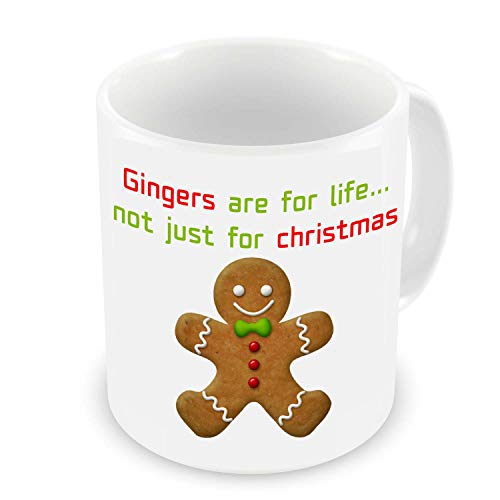Taza de cerámica GrassVillage Gingers are for Life Not Just for Christmas de color blanco, divertido, sarcasmo, 325 ml