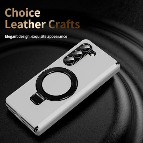 Coque Samsung Galaxy Z Fold 5 avec béquille intégrée et protection rigide blanche - 4