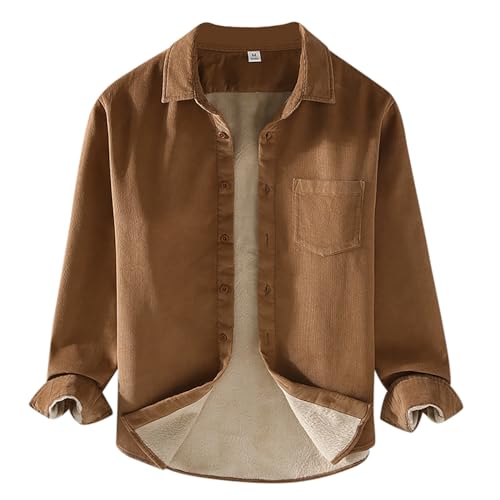 Chemise homme en polaire côtelée décontractée manches longues avec poche poitrine fonctionnelle