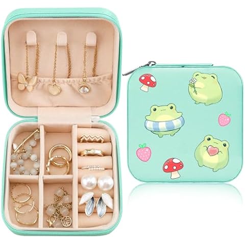 Idocolors Cute Mushroom Frog Jewelry Box Cover