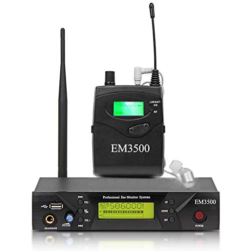 UHF Wireless In Ear Monitor System EM3500 With 1 Receivers 40 Channel Studio Monitoring  Stage