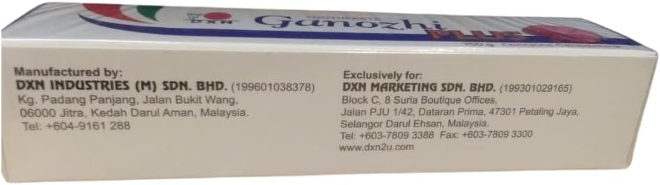 NONA MANIS (Pack of 2) DXN Ganozhi Plus Toothpaste with Ganoderma Extract 150g