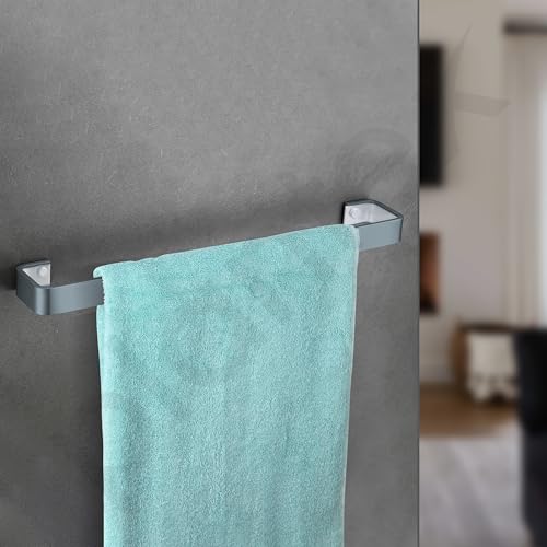 Image of Plantex Aluminium and Acrylic Towel Rod for Bathroom /Cloth Hanger for Wall /Towel Holder /Towel Bar /Bathroom Accessories (Grey and Milky White) 24 Inch