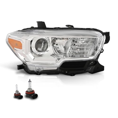 Image of GRAND ORANGE Right Side Headlight Assembly W /O LED Daytime Running Front Headlamp Compatible with Toyota Tacoma 2016-2018, Fit Models Without Factory LED Daytime Running Light Only White