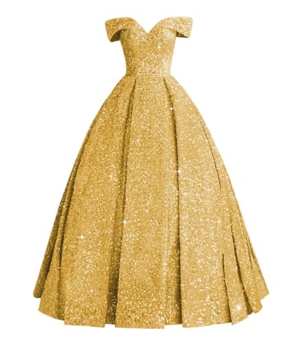 Off Shoulder Sequin Prom Dresses for Teens Plus Size Ball Gown Sparkly Quinceanera Dresses Formal Evening Gowns