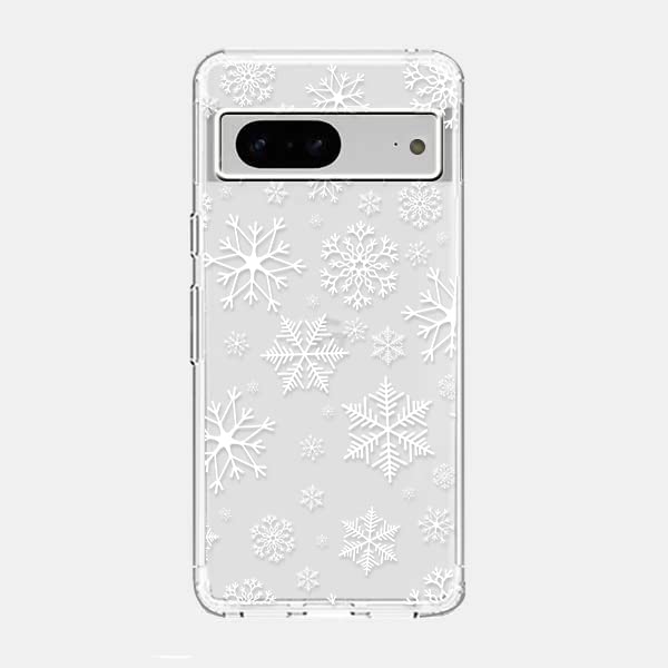 Blingy's for Google Pixel 7 Pro Case, Winter Christmas Style with Cute Snowflake Design Transparent Soft TPU Protective Clear Case 6.7 inch (Big