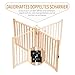 Pshelfy Lackfreies Naturholz-Hundeabsperrgitter, 6-teilig faltbar & 360° drehbar – Sicher als Welpen- und Kinderschutzgitter für Tür, Treppe, Flur (BxH: 351 x 58 cm, Natur, Unbehandelt)