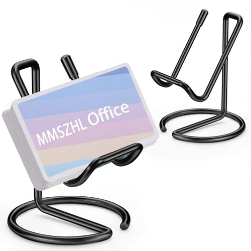 Lista de Expositores los 10 mejores. 41 MMSZHL 2 Pcs Expositor de Tarjetas de Visita de Metal, Soportes de Metal Negro para Tarjetas de Visita para Hombre y Mujer, Organizador de Tarjetas de Visita para Computadora...