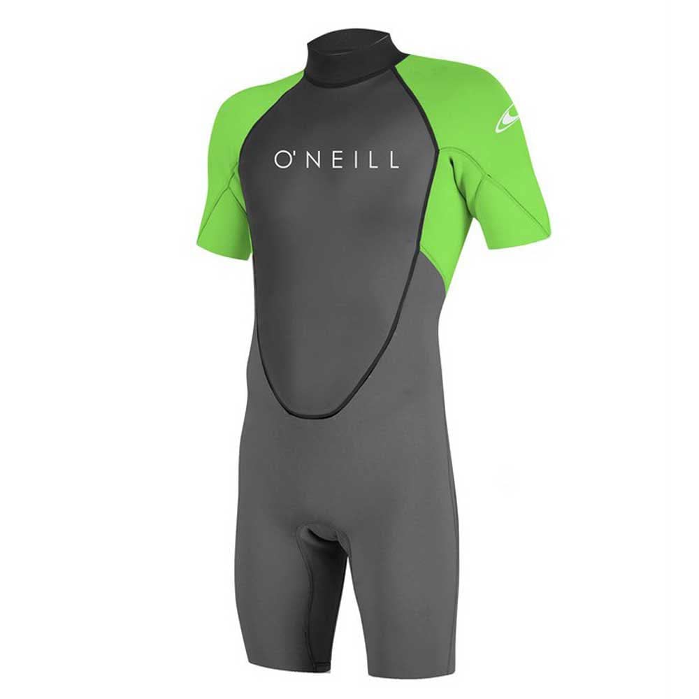O'Neill Wetsuits Mens Reactor II 2mm Back Zip Spring Wetsuit - Graphite Dayglow - S