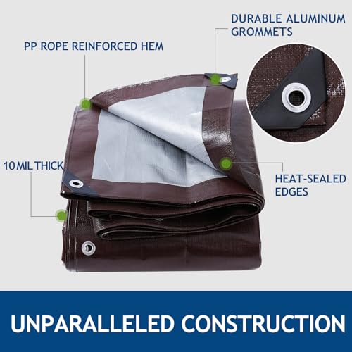 Lona resistente a los rayos UV Brsi de 8 x 10 pies impermeable 4