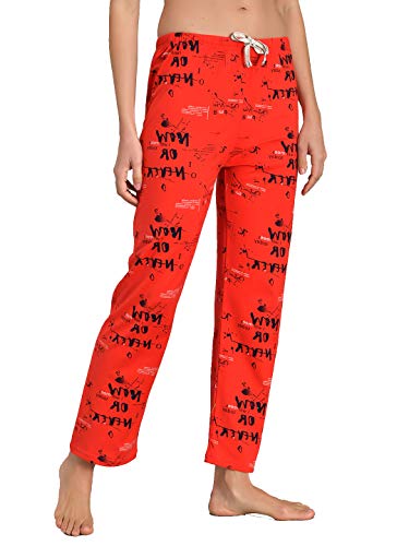 Image of KOTTY Red Cotton Printed Women Pyjama