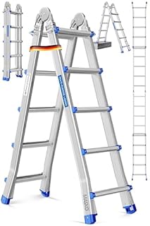 MASKO® scala in alluminio rampa multiuso 5,10m 4x5 pioli Struttura telescopica ✓ multifunzione ✓ scala pieghevole ✓ Sistema di accesso estensibile ✓ di prolunga ✓ telescopico da salita