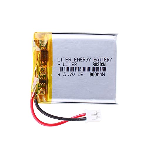3.7V 803035 900mAh Lithium Polymer ion Battery Rechargeable Polymer Battery Pack with JST 2.0mm Connector