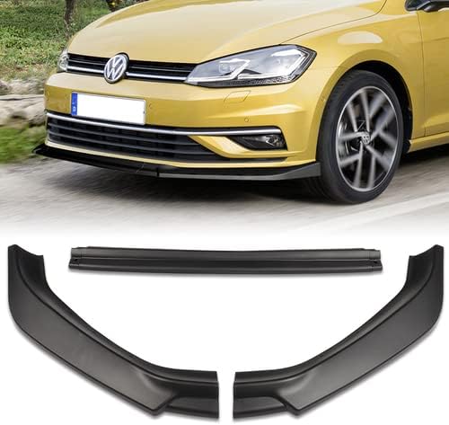 3 Pieces Front Bumper Lip Spoiler Splitter Side Body Kit Trim Protection Compatible with 2018-2021 Volkswagen Golf MK7.5 Model, 2019 2020 (Matt Black)
