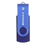SIMMAX 64 GB Memory Stick USB 2.0 pendrive obrotowe pendrive (64 GB niebieski)