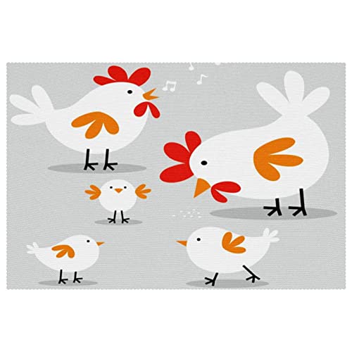 Set de table poule pour protéger la table des rayures et brûlures de plat chaud