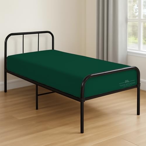 Cot Fitted Sheet 31" x 75" - 100% Egyptian Cotton - 1 PC Cot Size Bottom Sheet Only, Snug Fit for Narrow Twin Mattress/RVs Bunk/Guest Beds/Army Cots/Trifold Mattress/Travel Size Mattress, Olive