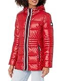 Tommy Hilfiger Women's Short Puffer Jacket, Crimson, X-Large