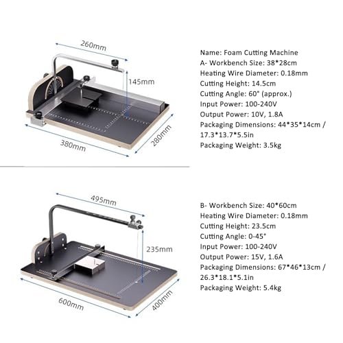 Machine de coupe pour mousse à angle réglable avec kit d'outils de découpe polystyrène DIY - 3