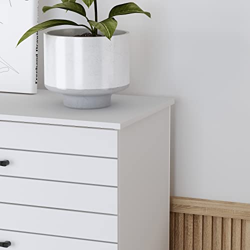 Galano Elis 5 Drawer Dresser - Dressers - Dressers & Chest Of Drawers - Dresser For Bedroom - Dresser Organizer - Tall Dresser - Wood Dresser - Ultra Fast Assembly - Matt White #TOP4
