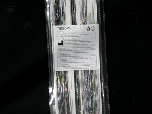 TIESOME Grampo de tinsel de cabelo, 12 peças de 58 cm, clipe de extensões de cabelo de tinsel com gl