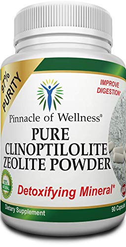 Pinnacle of Wellness Pure Clinoptilolite Zeolite Powder - 97% Purity – Detox Cleanse Dietary Supplement – 90 Capsules