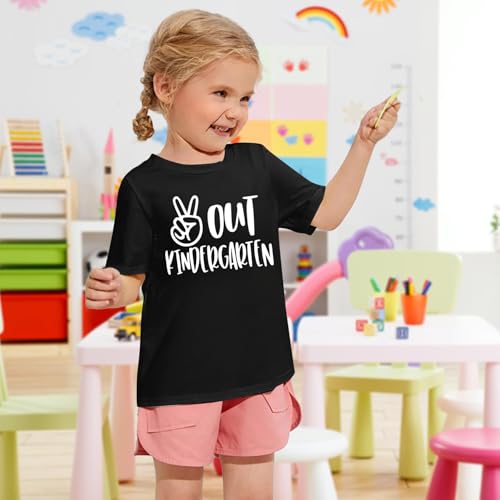 Kindergarten Graduation Shirt Kids Girls Boys Peace Out Kindergarten Shirts Cute Last Day of School Short Sleeve Tops2