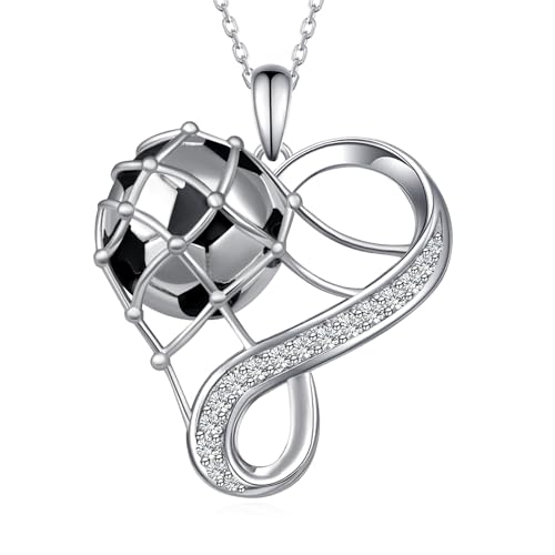 Volleyball/Tennis/Soccer/Basketball/Pcikleball/Baseball/Golf/Football Necklace 925 Sterling Sliver Sport Necklace for Women Sport Jewelry Gifts for Sports Fans