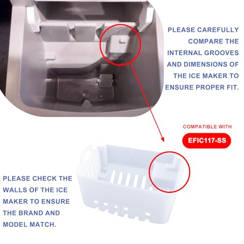 Cesta de hielo de reemplazo compatible con Frigidaire EFIC117-SS miniatura 3