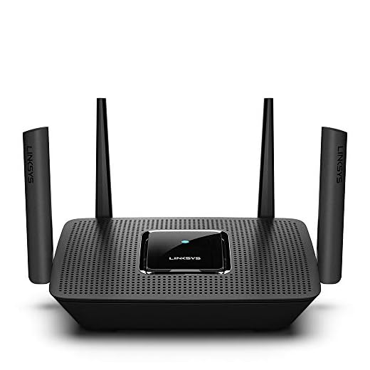 Linksys MR8300 Mesh WiFi Router: AC2200, Tri-Band Wireless Network for Speedy Home Coverage, 4 Gigabit Ethernet Ports, 2,000 sq ft Range (Black)