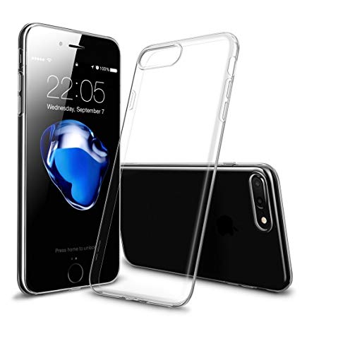 Shock Tech iPhone 8 Plus/iPhone 7 Plus Clear Slim Case Flexible Hybrid Thin Soft Gel Absorbing Transparent Silicone TPU Bumper Rubber Back Protective Cover