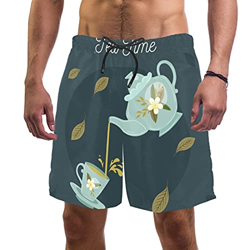 Short de bain traditionnel chinois homme avec 2 poches et taille élastique ajustable S