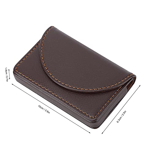 Business Card Holder/Case, Professional Leather Case Wallet Bag Holder Business Card Case Pocket Name Card Holder Wallet for Men or Women(Coffee)2