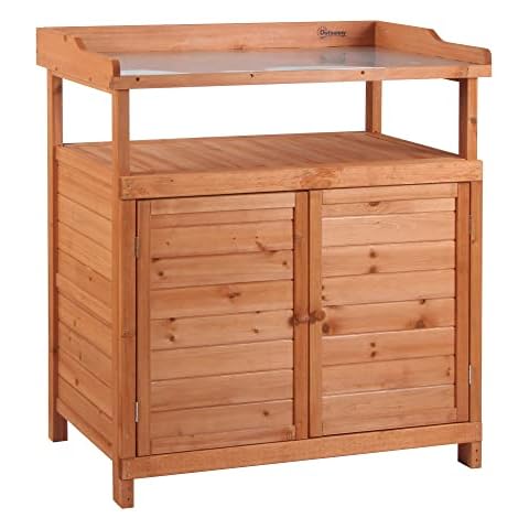 Outsunny Multi-function Potting Bench with Storage Cover