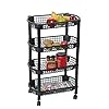 St 31510 4 tier rolling kitchen cart black  urban country home decor