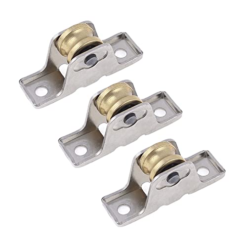 Mengmen 3piezas 1.6 cm de Diámetro de Un Solo Rodillo Ventana Panel Polea Polea Ruedas Plata +