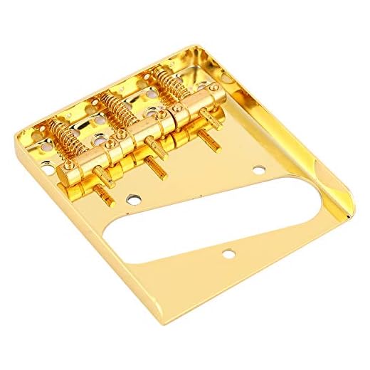 Vibrivio Juego de acordeón de guitarra eléctrica TL de calidad de metal, dorado, puente de guitarra para piezas de guitarra eléctrica, construcción de metal