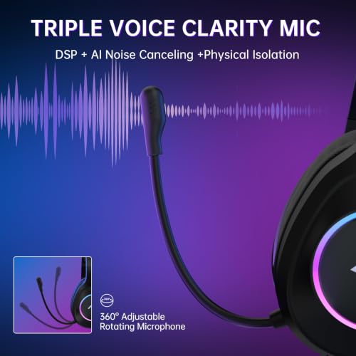 Image of AOC Wireless Gaming Headset for PS5, PS4, Nintendo Switch, PC- Black