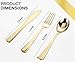 350 Piece Gold Dinnerware Set,100 Plastic Plates, 50 Cups,50 Pre Rolled Napkins with Plastic Silverware, Disposable Gold Dinnerware Set for 50 Guest