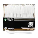 Blue Sky 400-Piece Disposable Plastic Knive Set, White